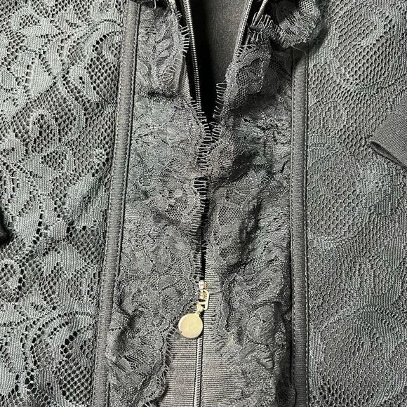 Gerry Weber Lace Black Strip Full zip jacket blazer size XL - Picture 6 of 16